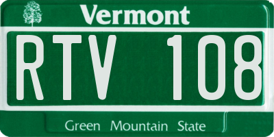 VT license plate RTV108