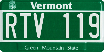 VT license plate RTV119