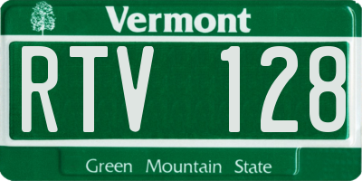 VT license plate RTV128