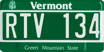 VT license plate RTV134