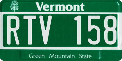 VT license plate RTV158