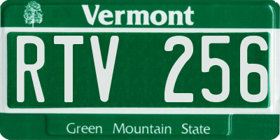 VT license plate RTV256