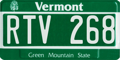 VT license plate RTV268