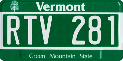 VT license plate RTV281