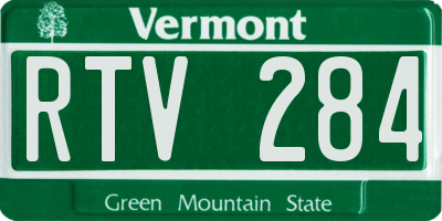 VT license plate RTV284