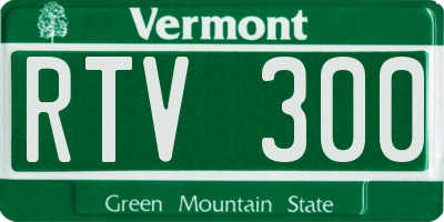 VT license plate RTV300