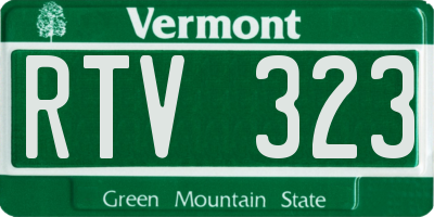VT license plate RTV323