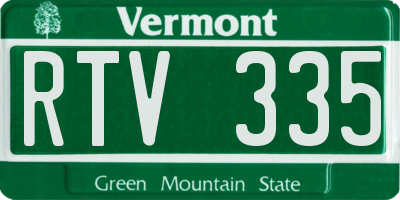VT license plate RTV335