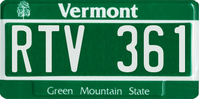 VT license plate RTV361