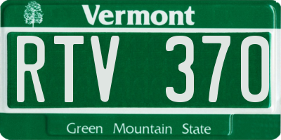 VT license plate RTV370