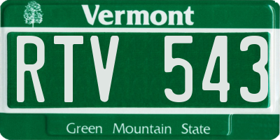 VT license plate RTV543