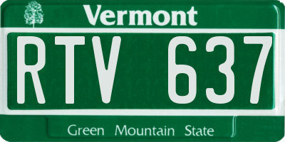 VT license plate RTV637