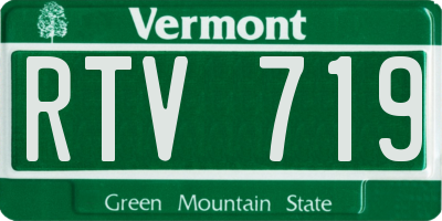 VT license plate RTV719