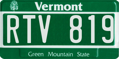 VT license plate RTV819