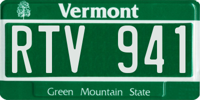 VT license plate RTV941