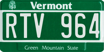 VT license plate RTV964