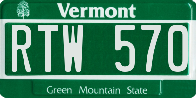 VT license plate RTW570