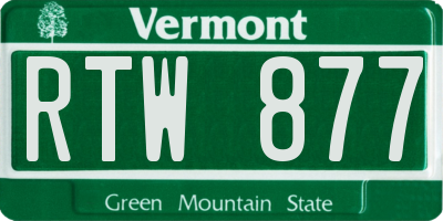 VT license plate RTW877