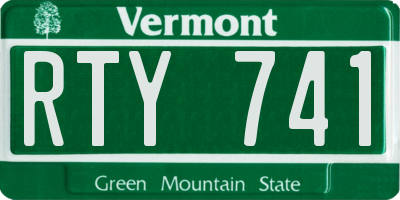 VT license plate RTY741