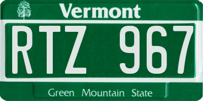 VT license plate RTZ967