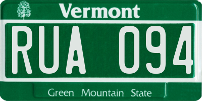 VT license plate RUA094