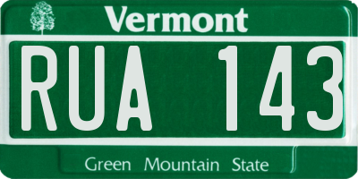VT license plate RUA143
