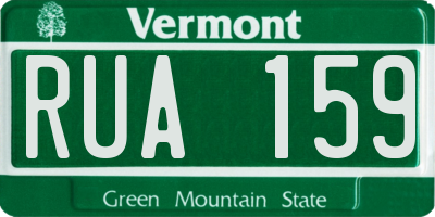 VT license plate RUA159