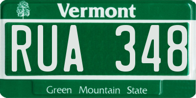 VT license plate RUA348