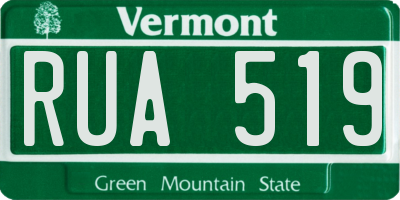 VT license plate RUA519