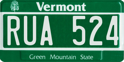 VT license plate RUA524