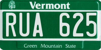VT license plate RUA625