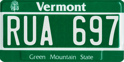 VT license plate RUA697