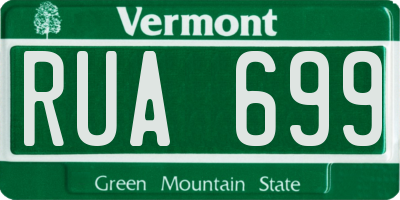 VT license plate RUA699