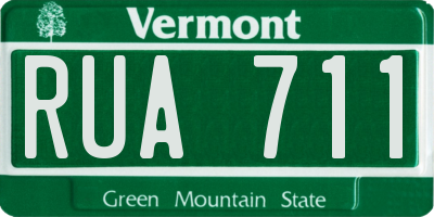 VT license plate RUA711