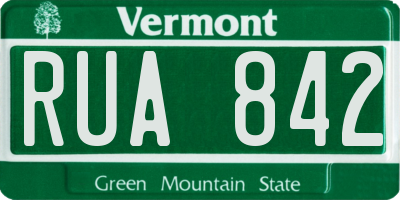 VT license plate RUA842