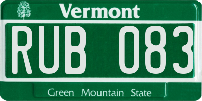 VT license plate RUB083