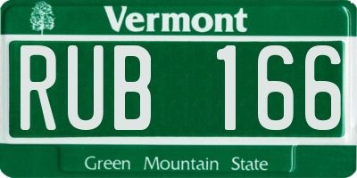 VT license plate RUB166