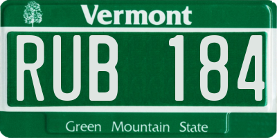 VT license plate RUB184