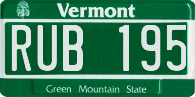 VT license plate RUB195