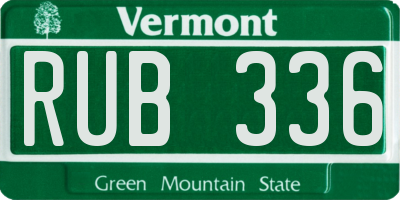 VT license plate RUB336