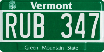 VT license plate RUB347