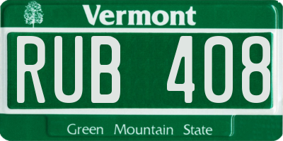 VT license plate RUB408