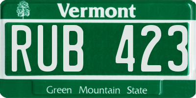 VT license plate RUB423