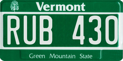 VT license plate RUB430