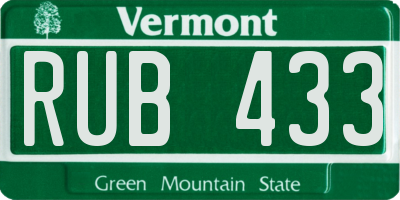 VT license plate RUB433