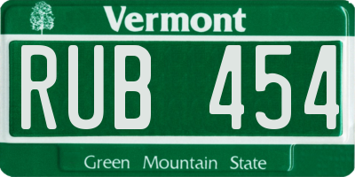 VT license plate RUB454