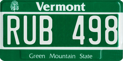 VT license plate RUB498