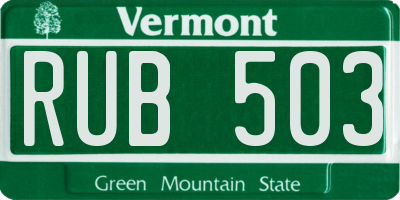 VT license plate RUB503