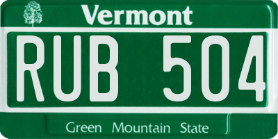 VT license plate RUB504
