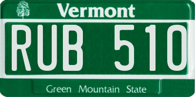 VT license plate RUB510